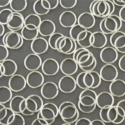 10mm Silver Plated 18 Gauge Round Jump Rings (25 Pieces)