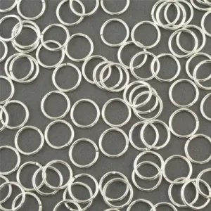 10mm Silver Plated 18 Gauge Round Jump Rings (25 Pieces)