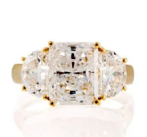 2 Carat Radiant Cushion Cut Cubic Zirconia Engagement Ring In Sterling Silver