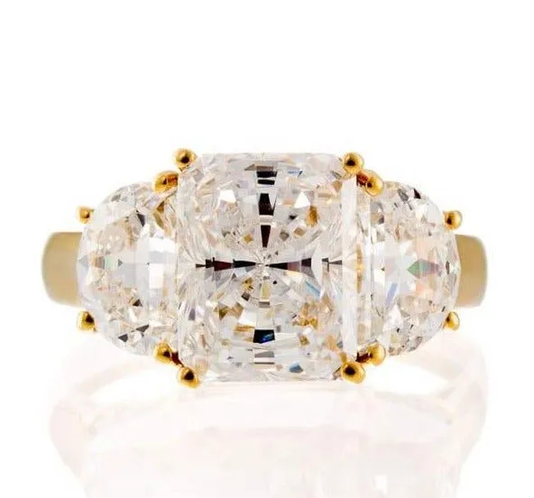 2 Carat Radiant Cushion Cut Cubic Zirconia Engagement Ring In Sterling Silver
