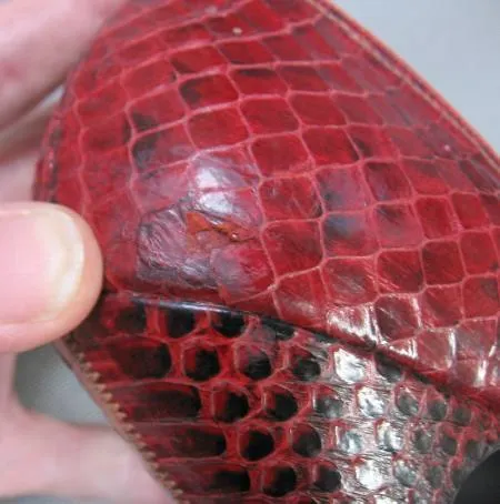 50s Vintage Women's Heels Babydoll Pumps Shoes Red Cobra Snakeskin 6.5 to 7 VFG