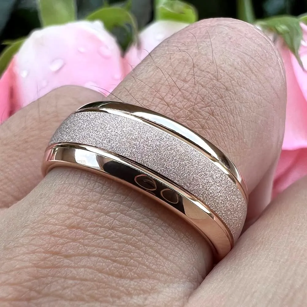 6mm 8mm Black/Gold/Rose Gold/White Tungsten Rings for Men Women Fashion Engagement Wedding Bands Sandblasted Finish I Love You Engraved Comfort Fit