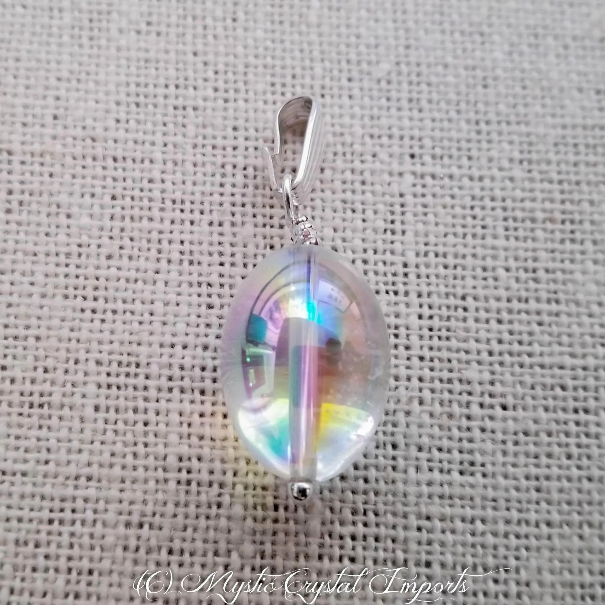 Angel Aura Quartz Melon Bead Pendant