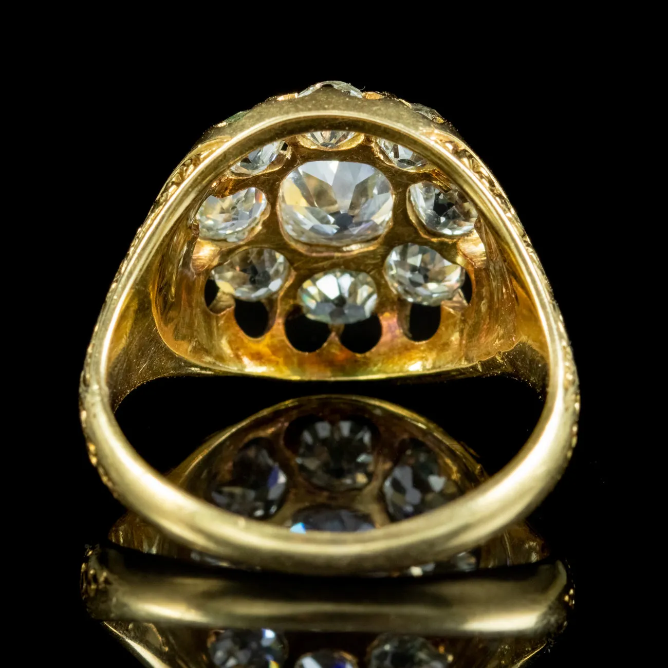 Antique Victorian Diamond Cluster Ring 1.60ct Of Diamond Circa 1880 Boxed