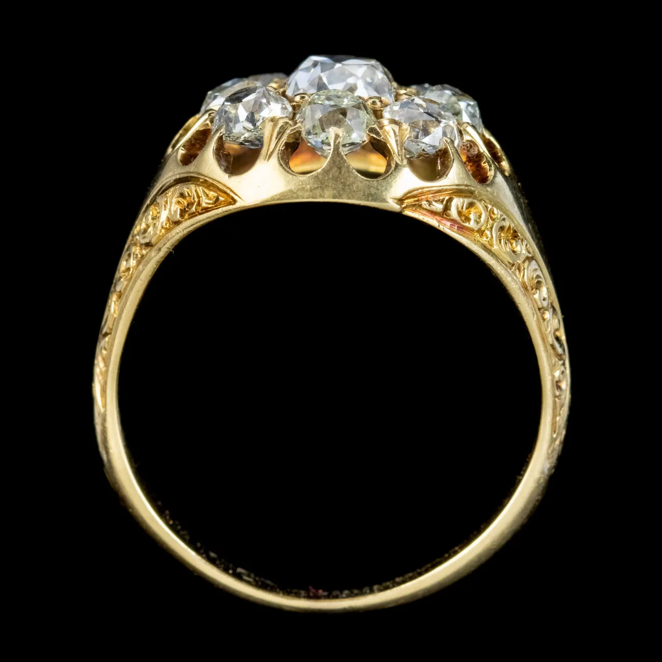 Antique Victorian Diamond Cluster Ring 1.60ct Of Diamond Circa 1880 Boxed