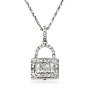 Diamond Cluster Lock Pendant