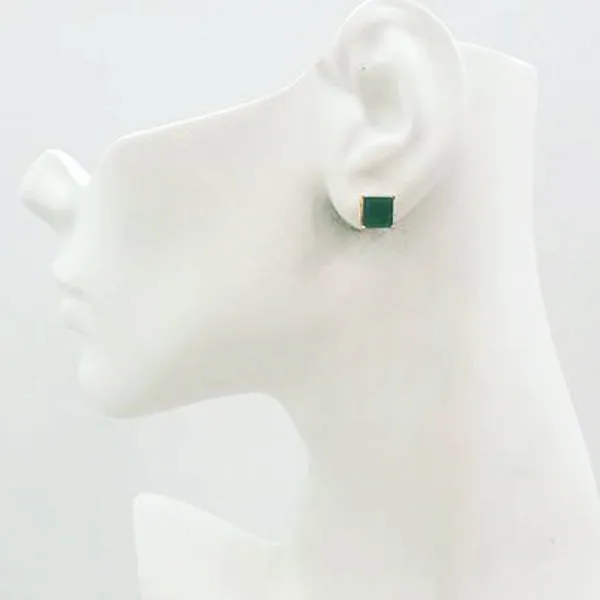 Foliage Twinset Earrings with Green Agates & Tiger's Eye carved Rabbit