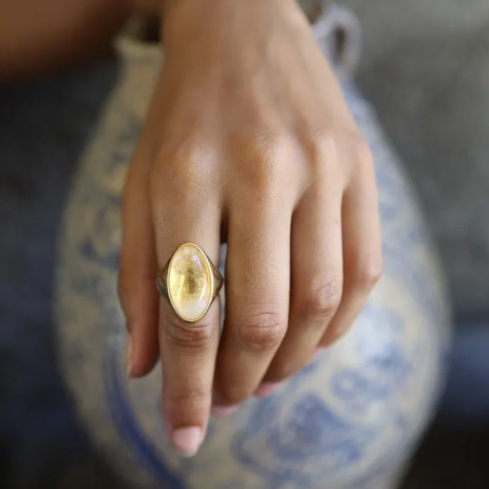 Honeycomb Citrine Ring