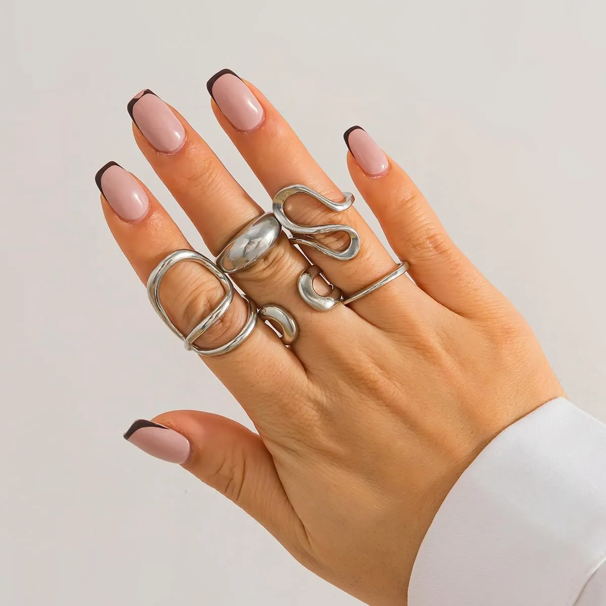 INENIMARTJ Chunky Gold Rings for Women Non Tarnish,14K Gold Plated Stacking Knuckle Rings Sets Vintage Stackable Finger Midi Ring Prom Jewelry Accessories