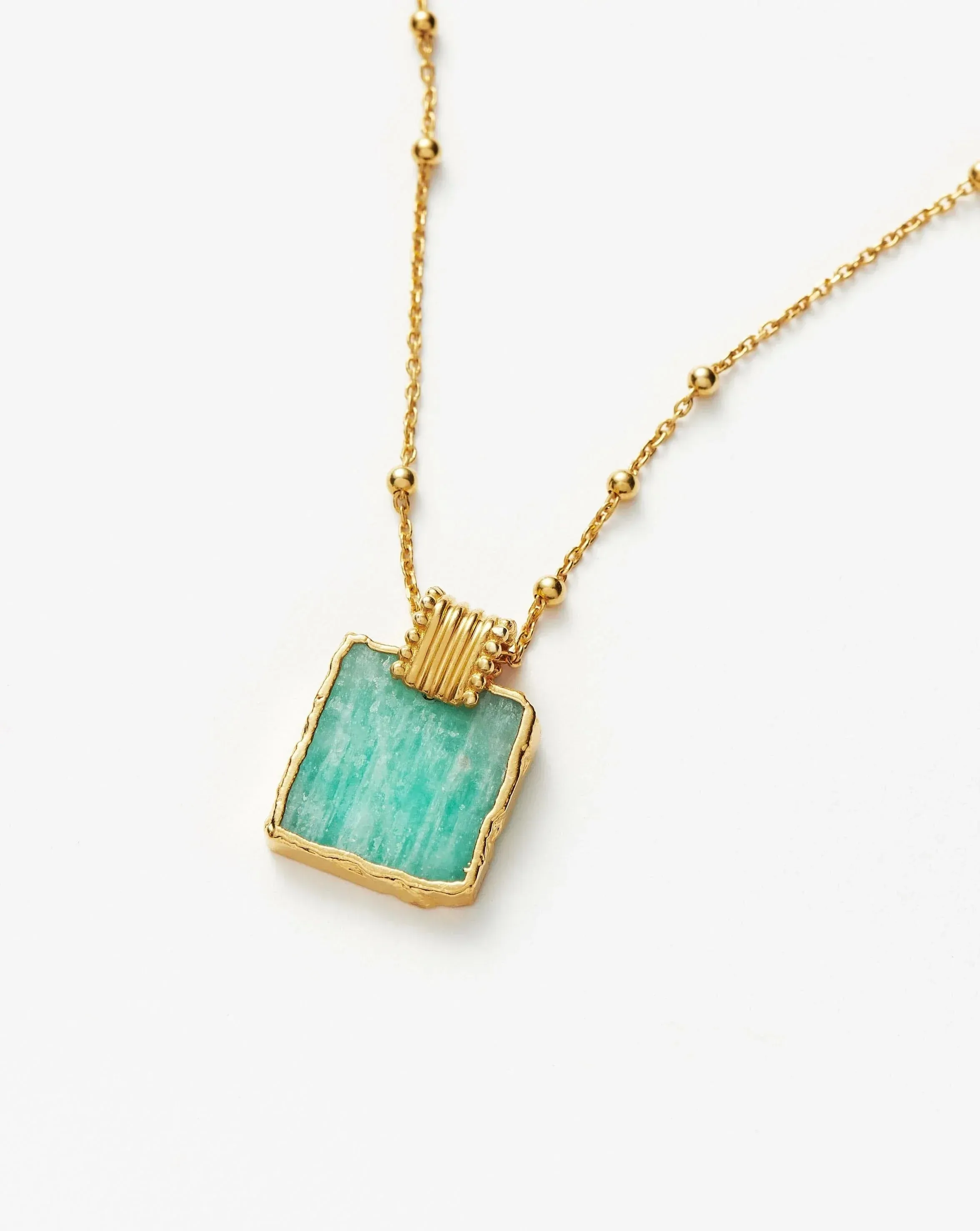 Lena Charm Necklace | 18ct Gold Plated Vermeil/Amazonite