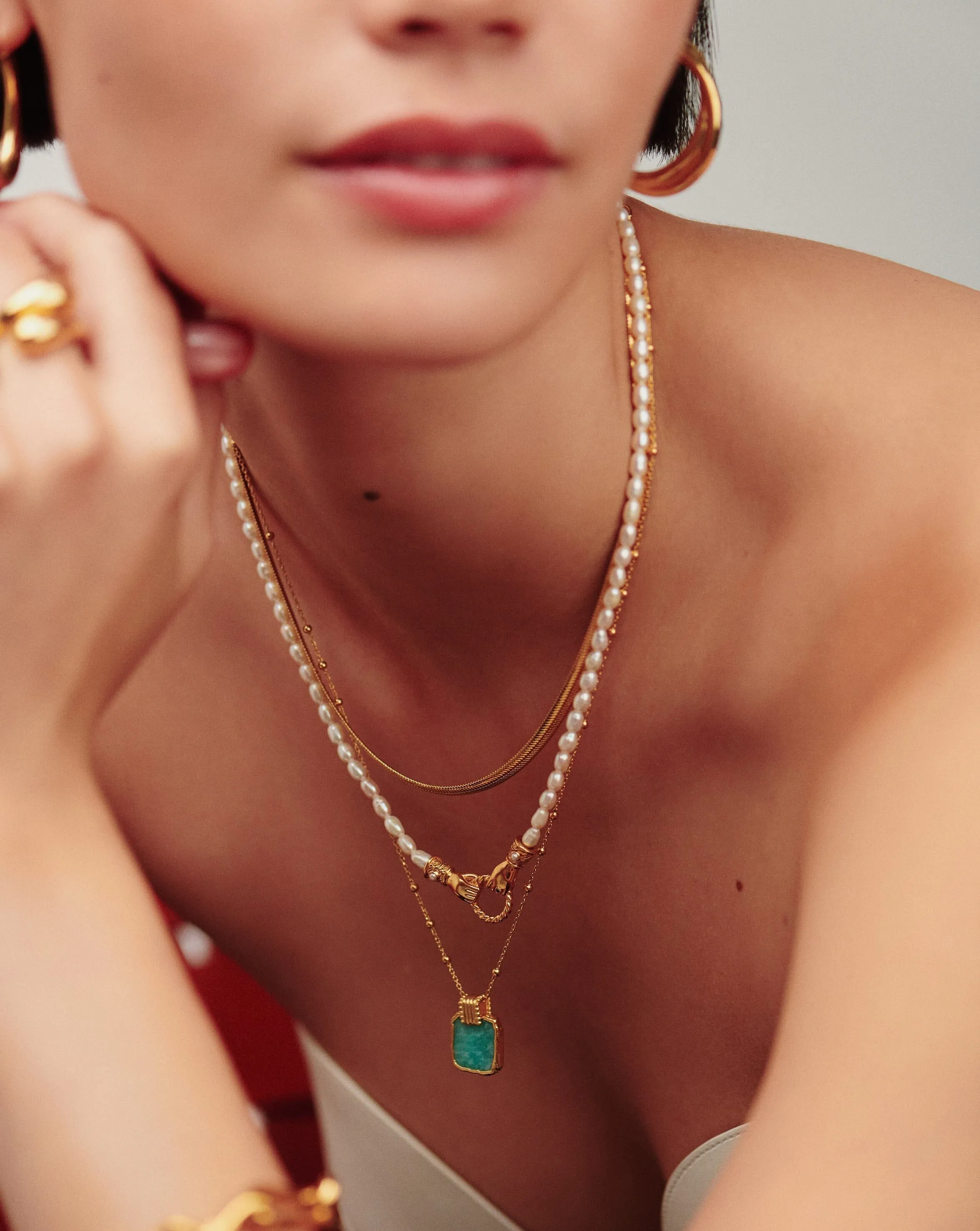 Lena Charm Necklace | 18ct Gold Plated Vermeil/Amazonite