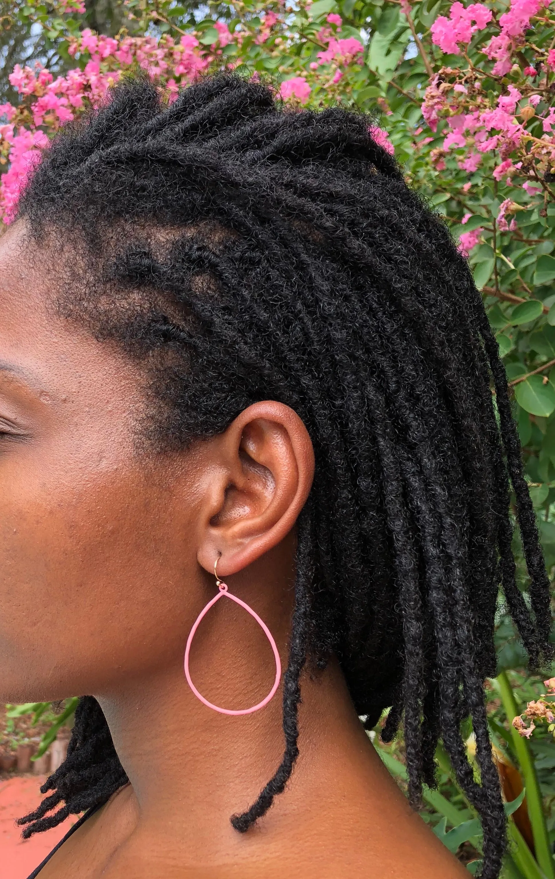 Matte Grey Coated Tear Drop Hook Earrings