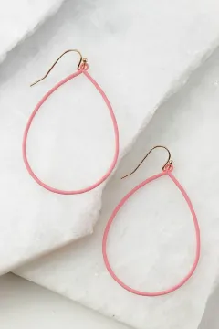 Matte Grey Coated Tear Drop Hook Earrings