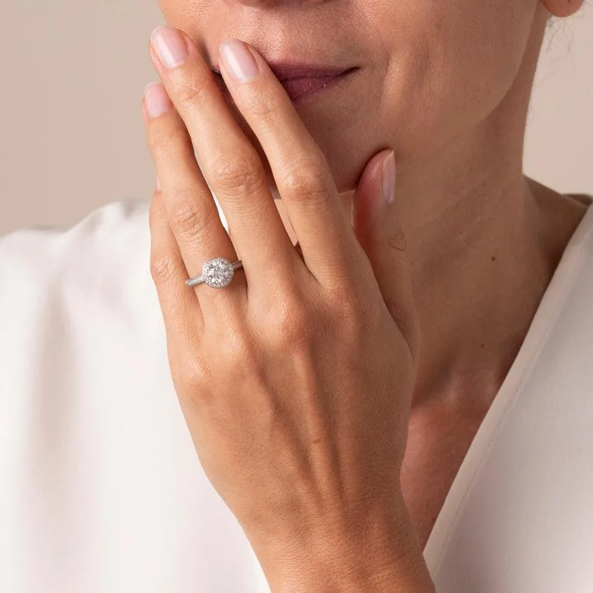 Original Halo Mount with Pave Diamond Shoulders and Halo