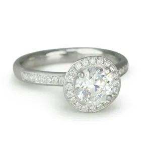 Original Halo Mount with Pave Diamond Shoulders and Halo