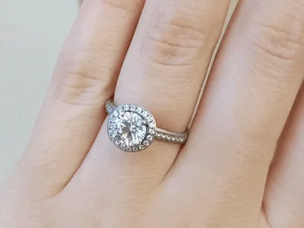 Original Halo Mount with Pave Diamond Shoulders and Halo