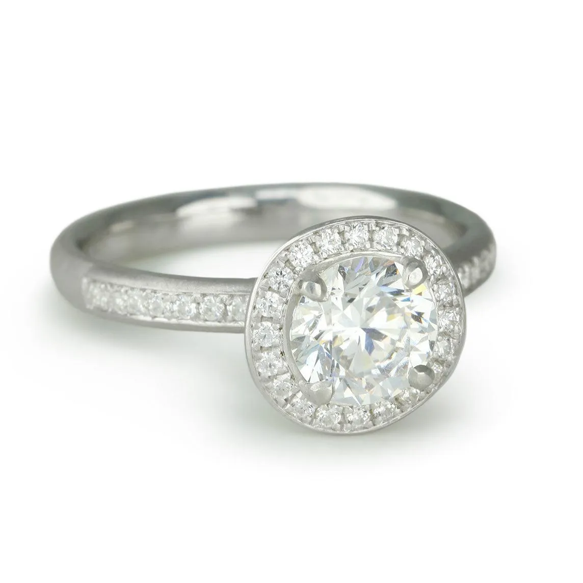 Original Halo Mount with Pave Diamond Shoulders and Halo