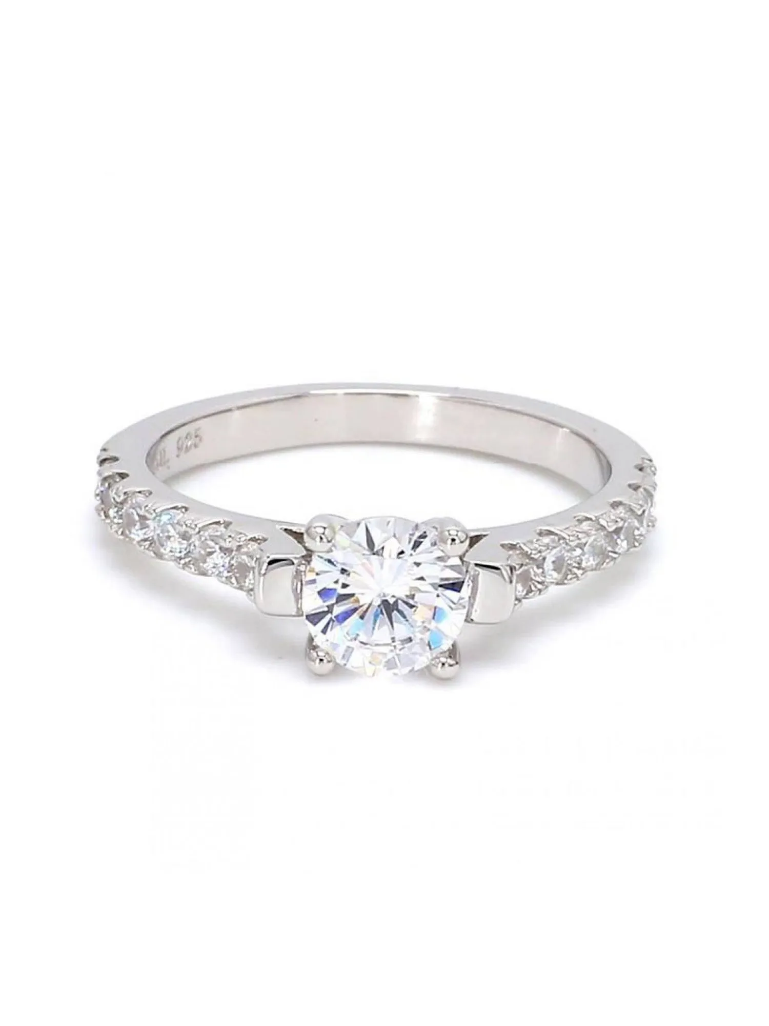 Ornate 1 Carat Solitaire Story Ring For Women