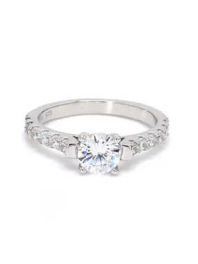 Ornate 1 Carat Solitaire Story Ring For Women