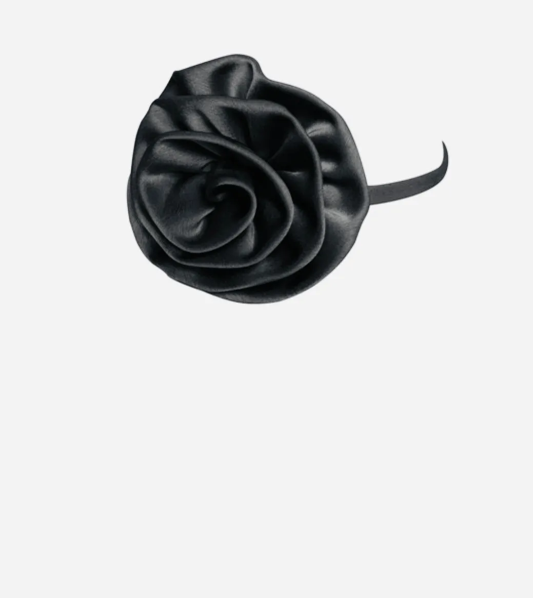 Satin rose flower choker