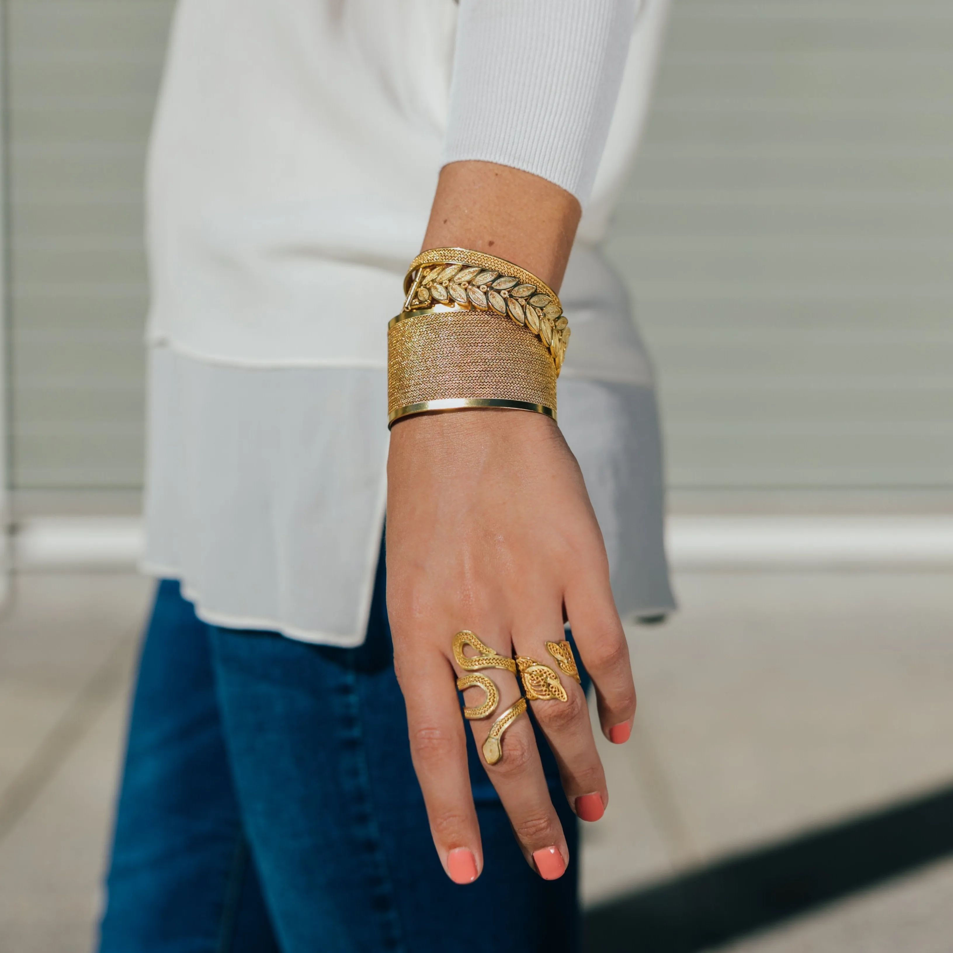 SNAKE GOLD SIGNATURE RING FILIGREE