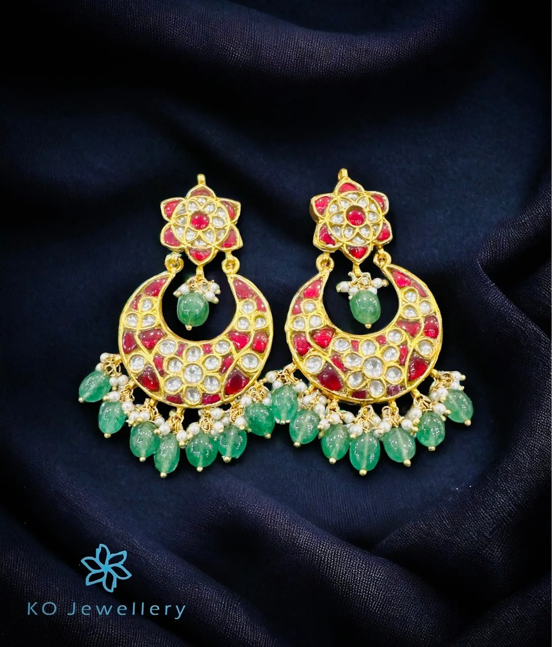 The Silver Kundan Earrings