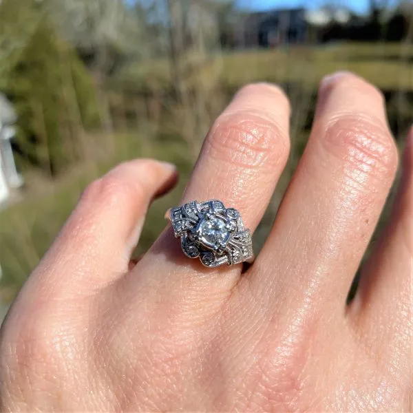 Vintage Diamond Ring, RBC 0.20ct.