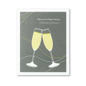 Wedding Card - "May you be happy always." - Honoré de Balzac