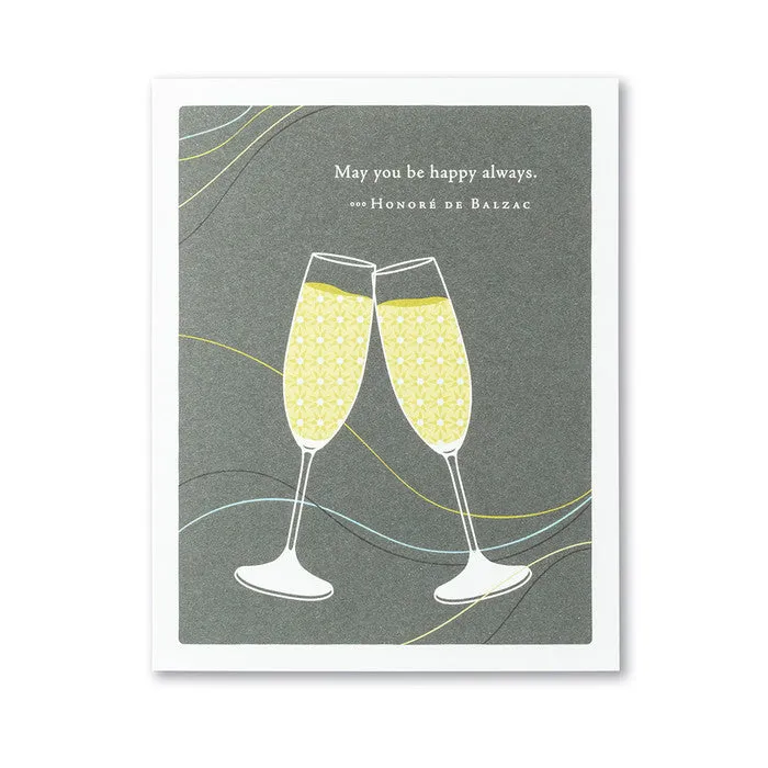 Wedding Card - "May you be happy always." - Honoré de Balzac