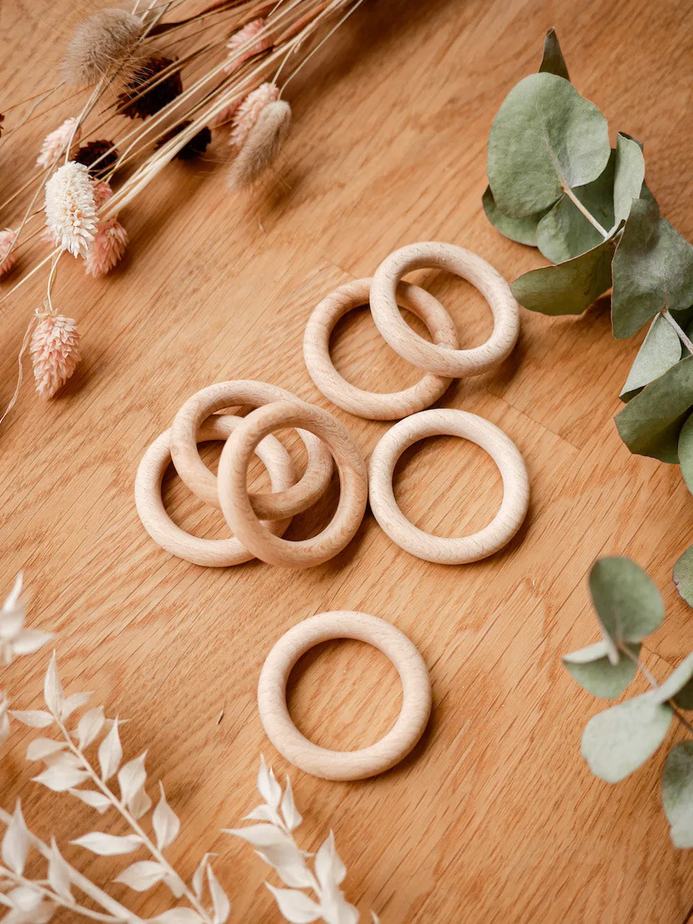 Wooden rings, beechwood